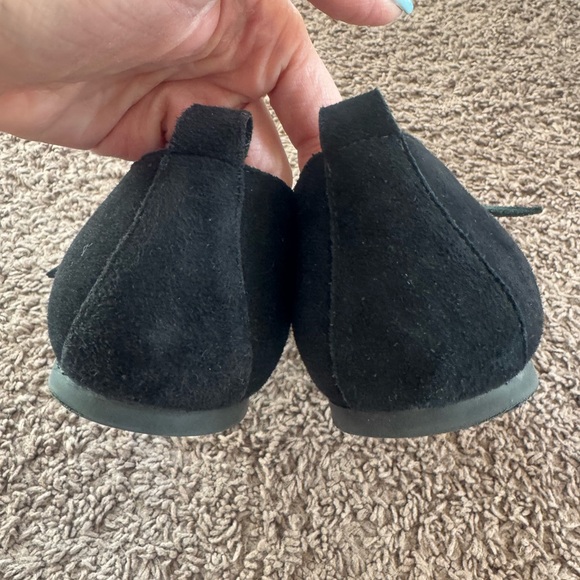 Black Suede Leather Maryjane Ballet Flat Size 40 9 9.5 - Picture 4 of 6